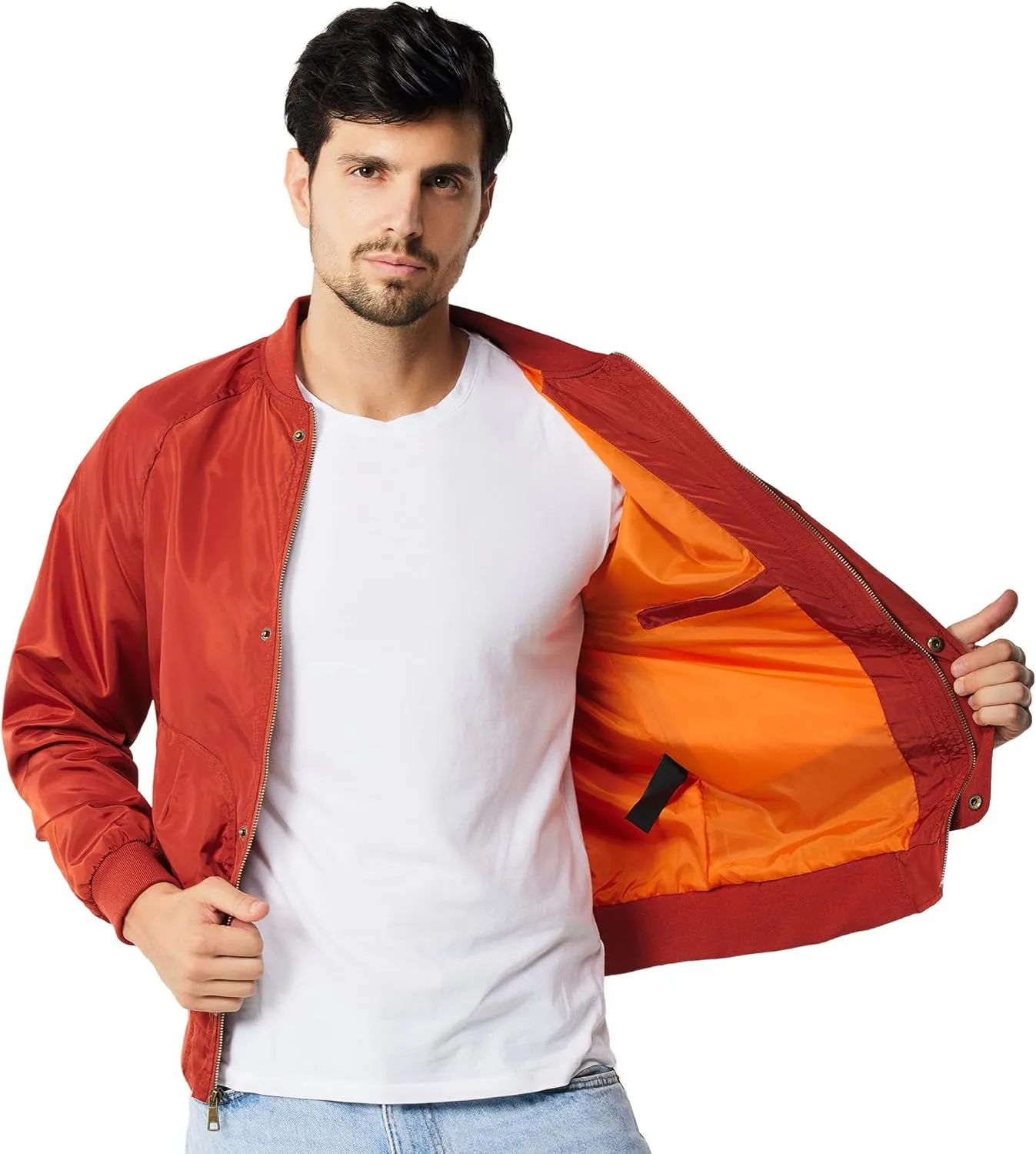 TRATENBY Men Bomber Jacket Lightweight Flight Windbreaker Jacket Spring Fall Mens Jackets