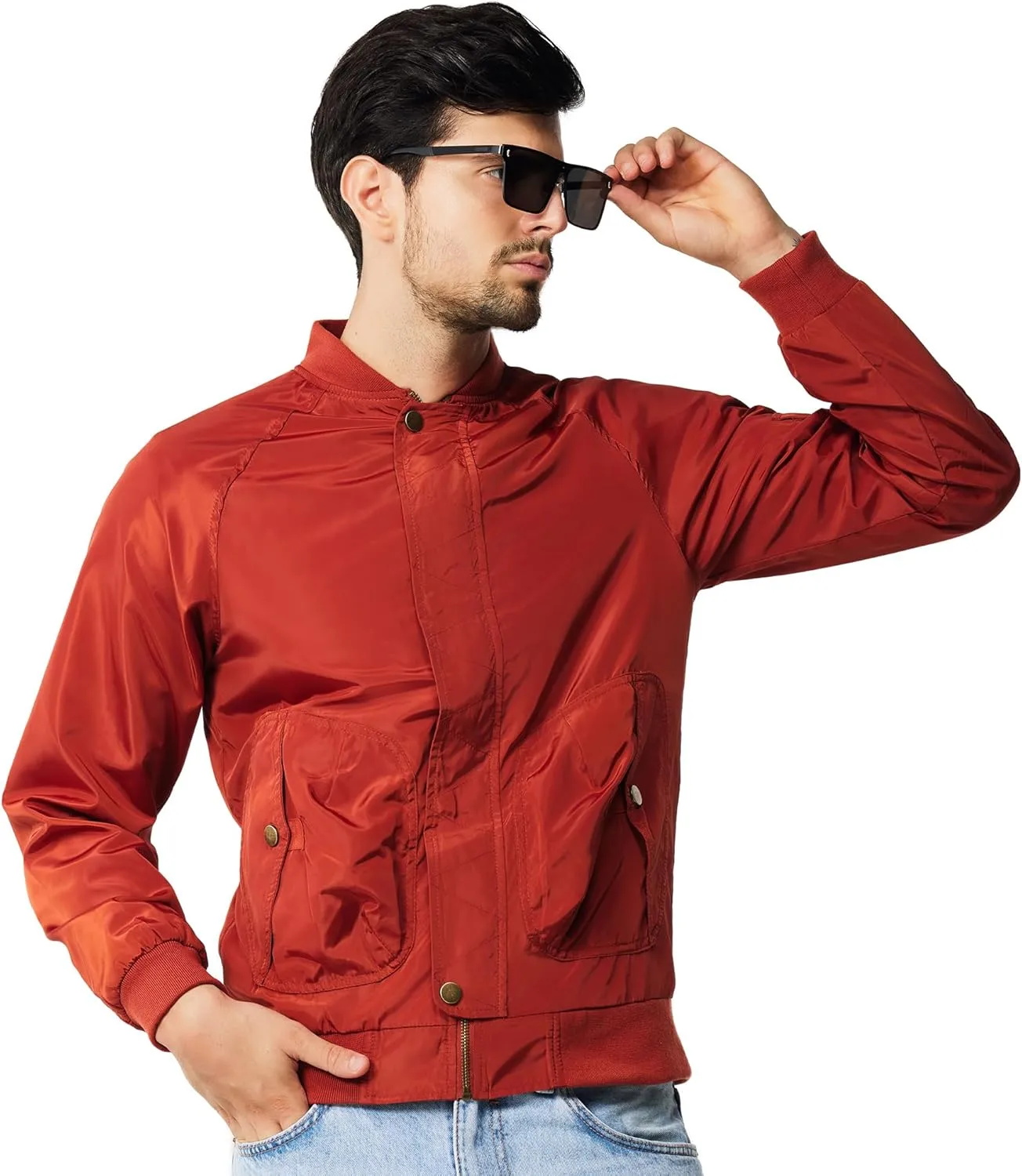 TRATENBY Men Bomber Jacket Lightweight Flight Windbreaker Jacket Spring Fall Mens Jackets