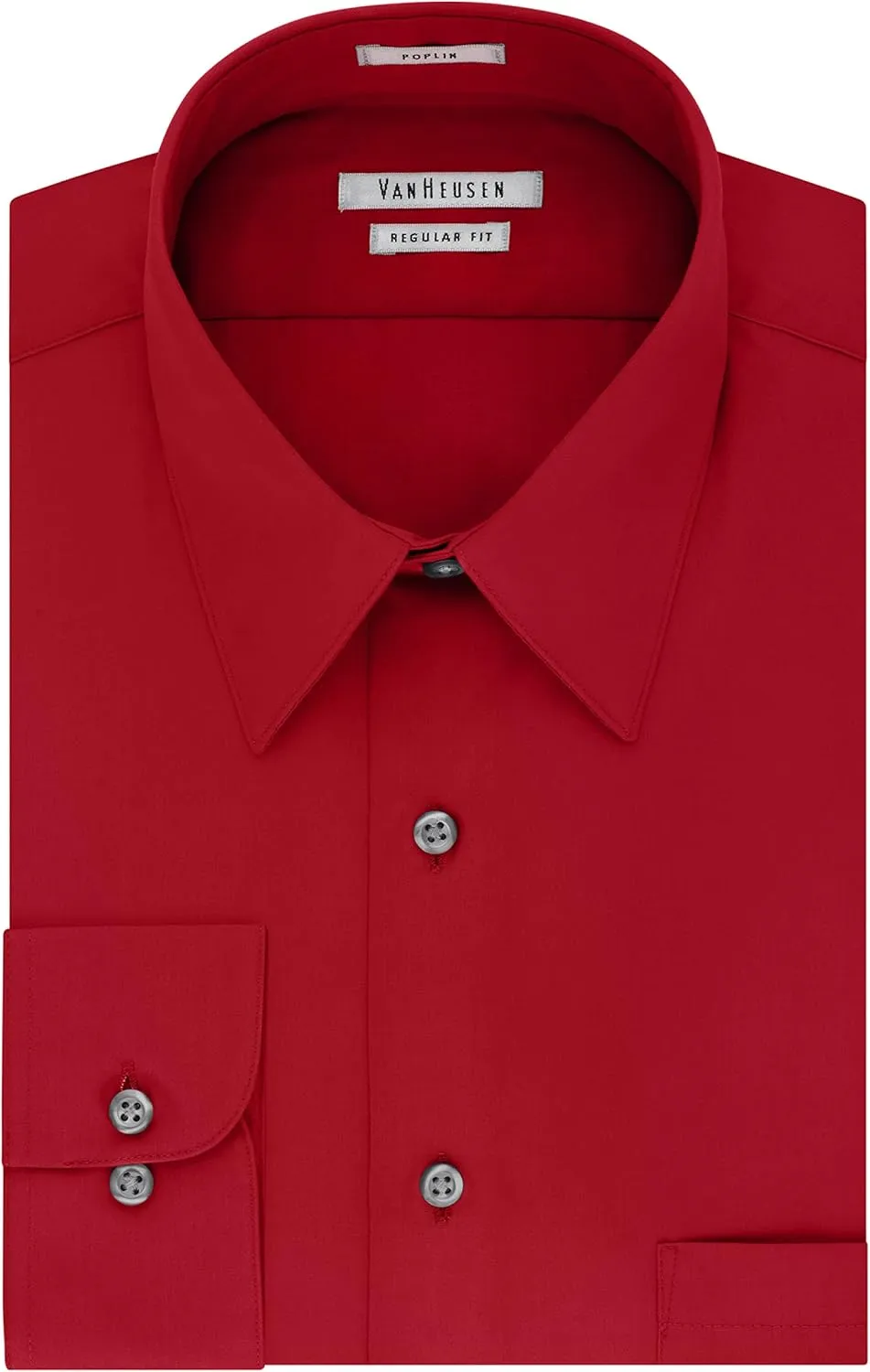 Van Heusen Men's Dress Shirt Regular Fit Poplin Solid