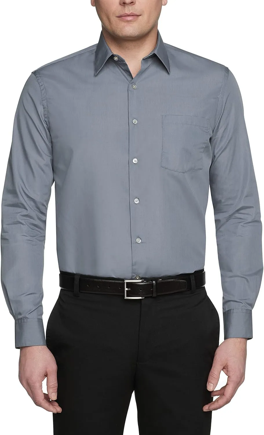 Van Heusen Men's Dress Shirt Regular Fit Poplin Solid