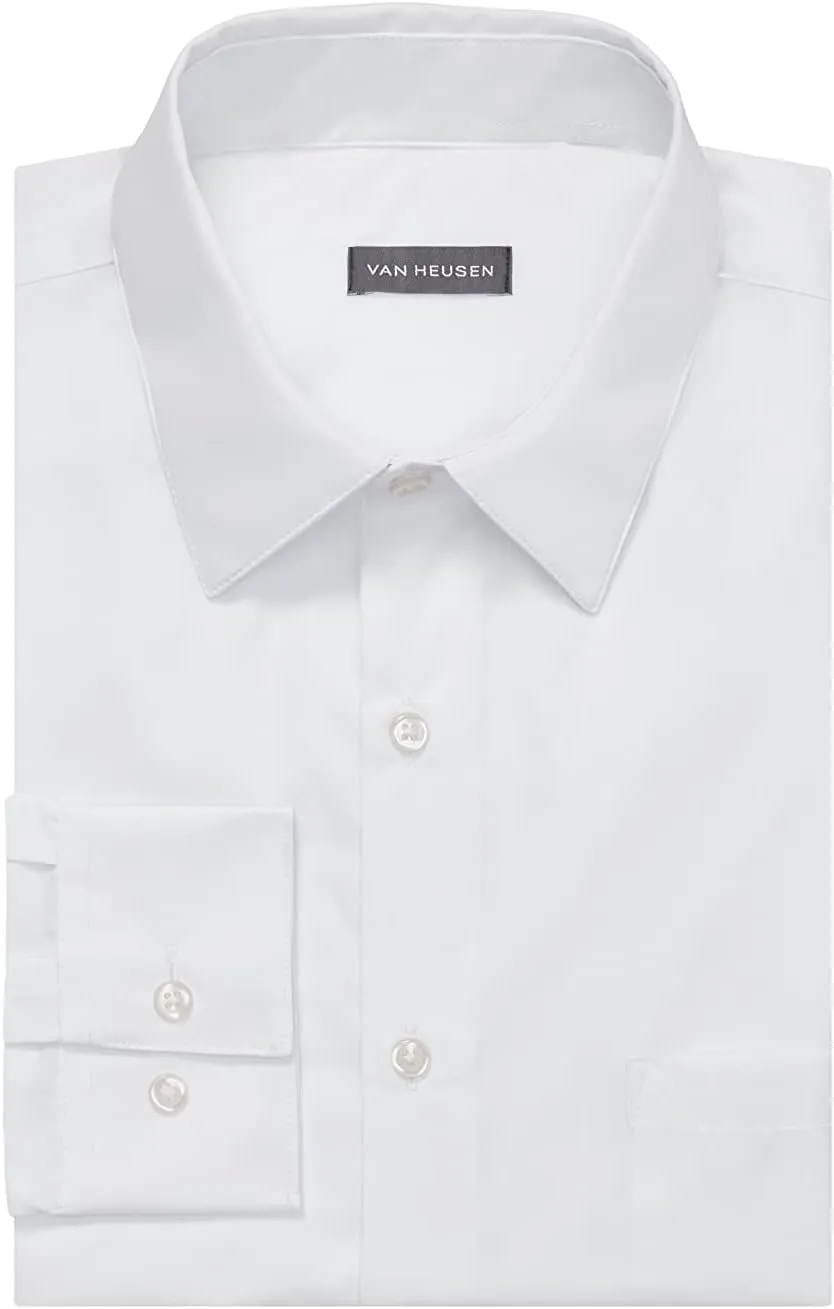 Van Heusen Men's Dress Shirt Regular Fit Poplin Solid