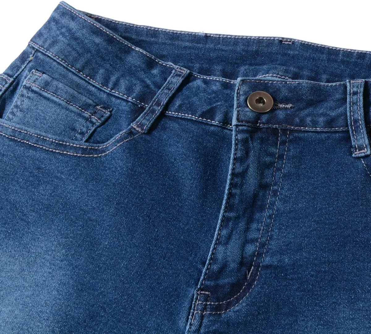vanberfia Women's Stretchy Denim Mid Rise Jean Shorts with Pockets