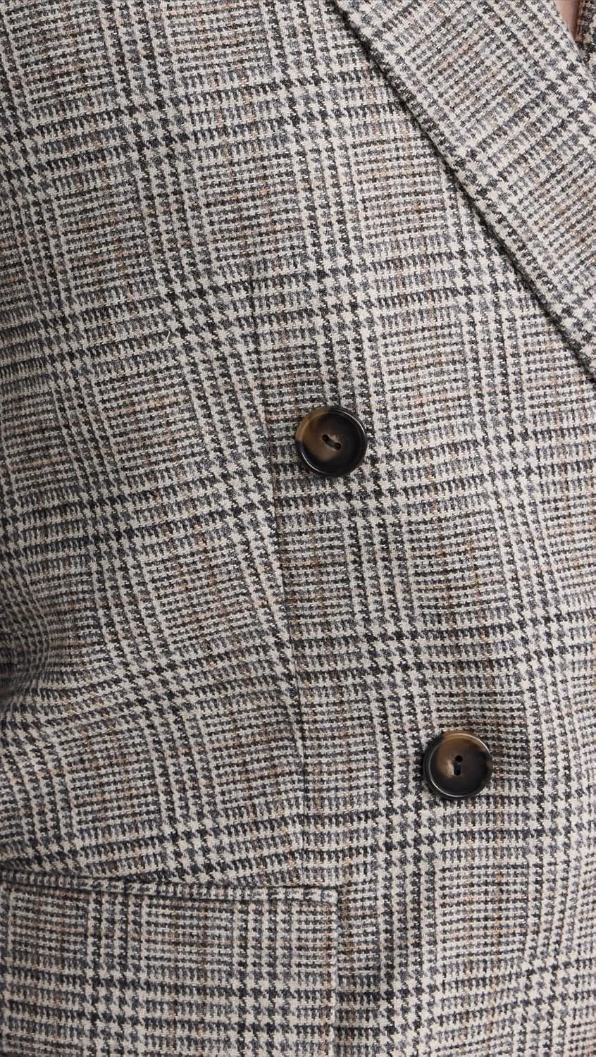 Vince Women's Plaid Double Breasted Blazer