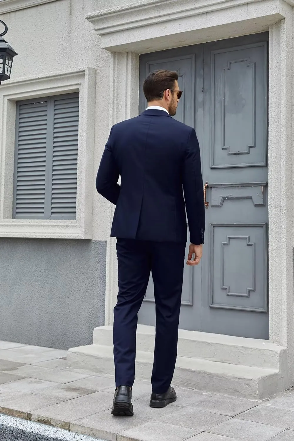 Wangyue Men's 3 Piece Slim Fit Suit Double Breasted Suit Men Formal Suit for Wedding Prom Dinner Party