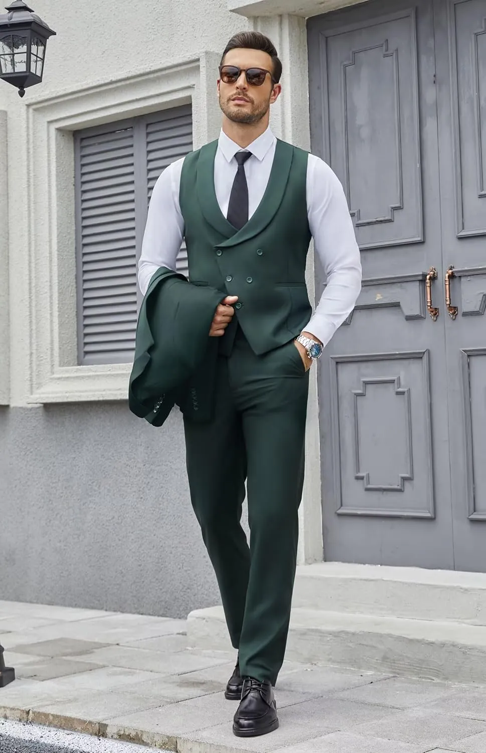 Wangyue Mens Suit 3 Piece Slim Fit Suits for Men Wedding Prom Tuxedo for Men Formal Business Suit