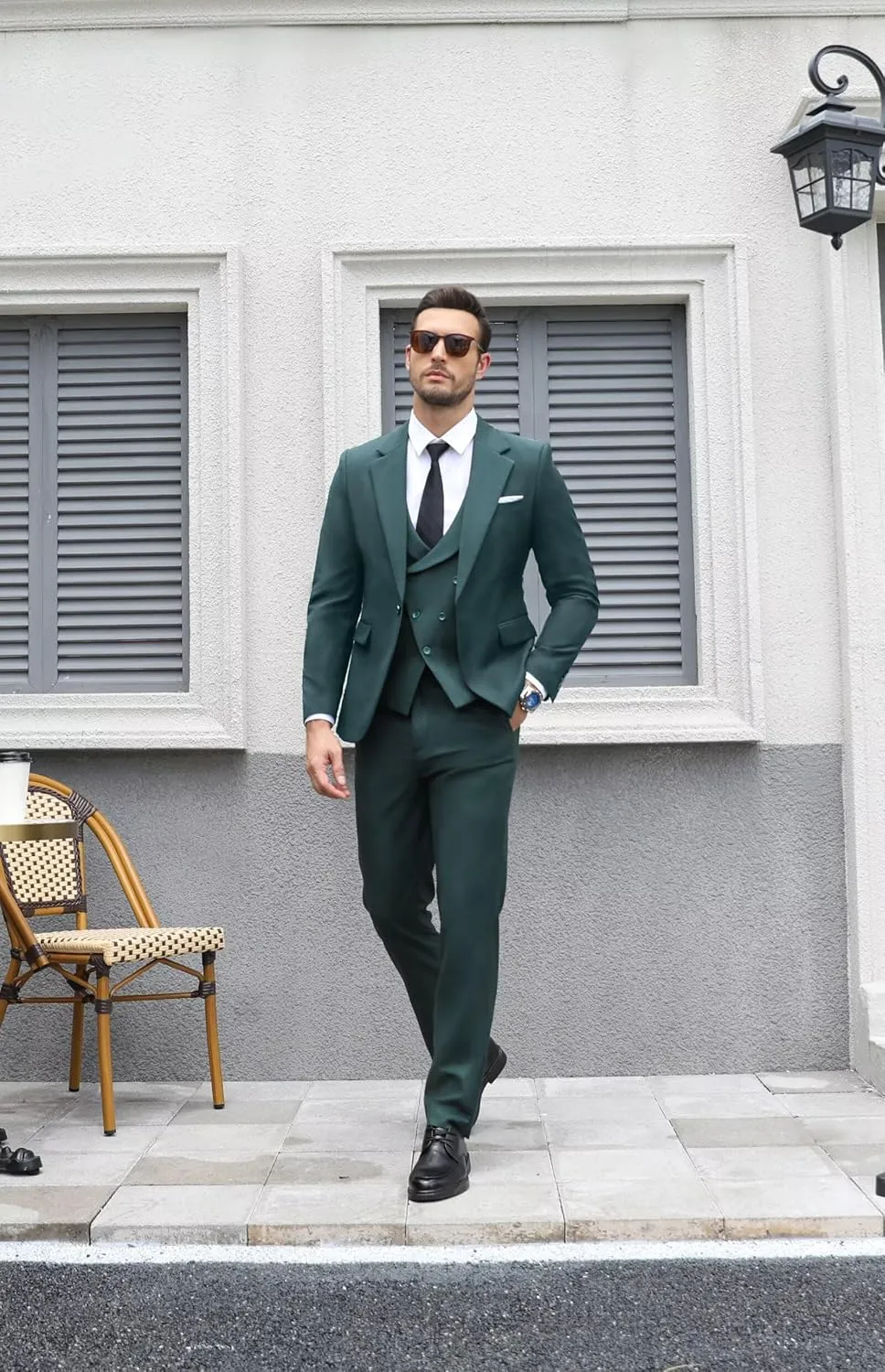 Wangyue Mens Suit 3 Piece Slim Fit Suits for Men Wedding Prom Tuxedo for Men Formal Business Suit