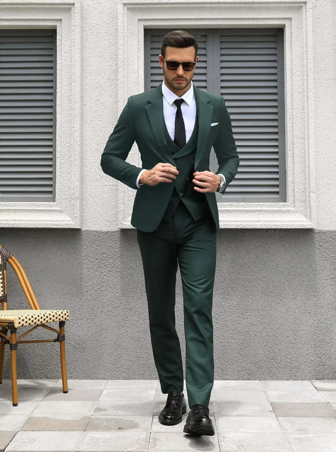 Wangyue Mens Suit 3 Piece Slim Fit Suits for Men Wedding Prom Tuxedo for Men Formal Business Suit