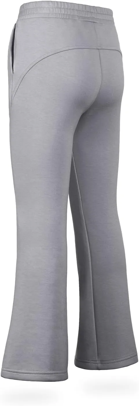 WELAKEN Girls Sweatpants for Casual & Athletic - Kids Flared Pants Bell-Bottom Trousers with Pockets