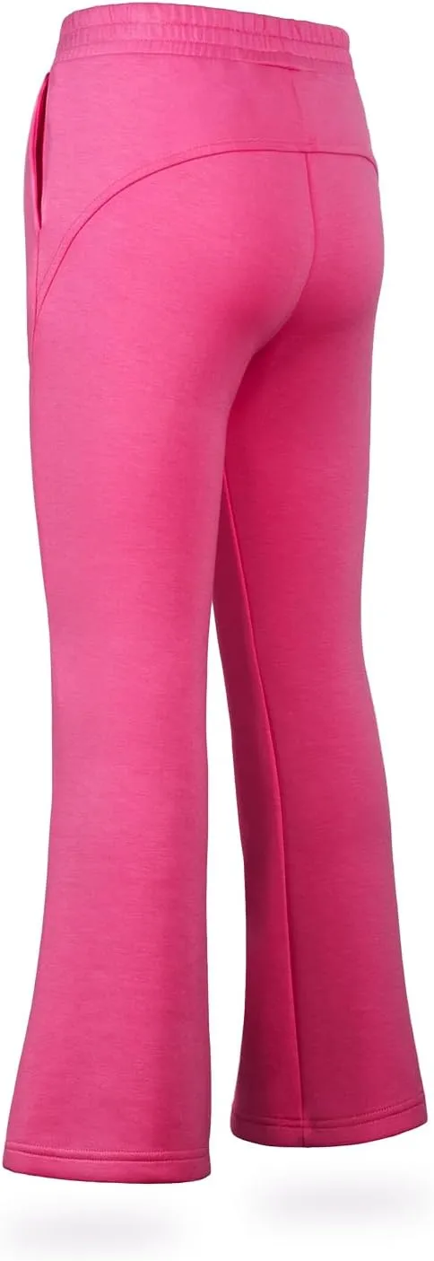 WELAKEN Girls Sweatpants for Casual & Athletic - Kids Flared Pants Bell-Bottom Trousers with Pockets