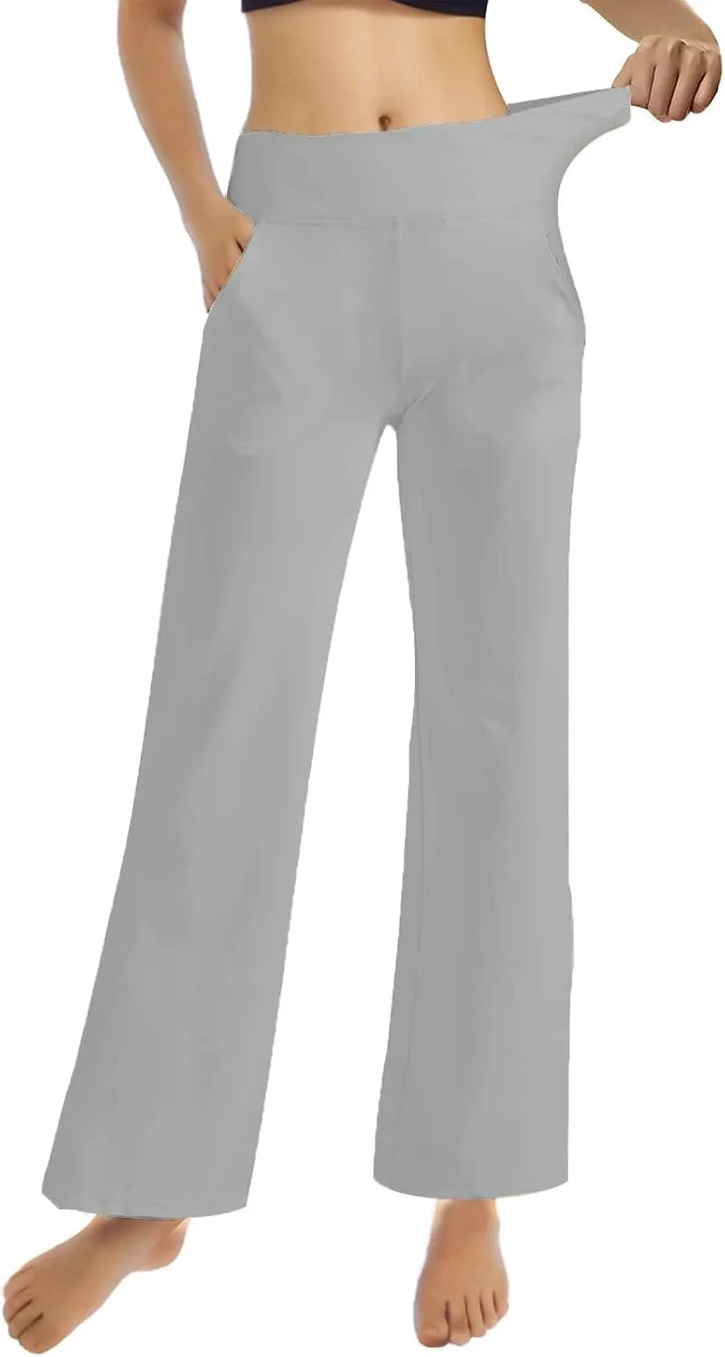 Women Loose Fit Pants Pants for Women High Cut Flare Wide Leg Basic Long Bootcut Leg Fall Summer Pants 2024