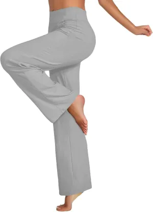 Women Loose Fit Pants Pants for Women High Cut Flare Wide Leg Basic Long Bootcut Leg Fall Summer Pants 2024