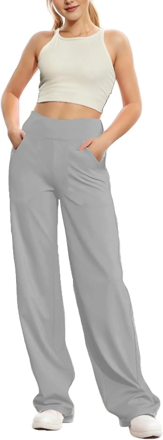 Women Loose Fit Pants Pants for Women High Cut Flare Wide Leg Basic Long Bootcut Leg Fall Summer Pants 2024