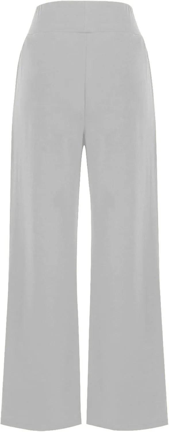 Women Loose Fit Pants Pants for Women High Cut Flare Wide Leg Basic Long Bootcut Leg Fall Summer Pants 2024