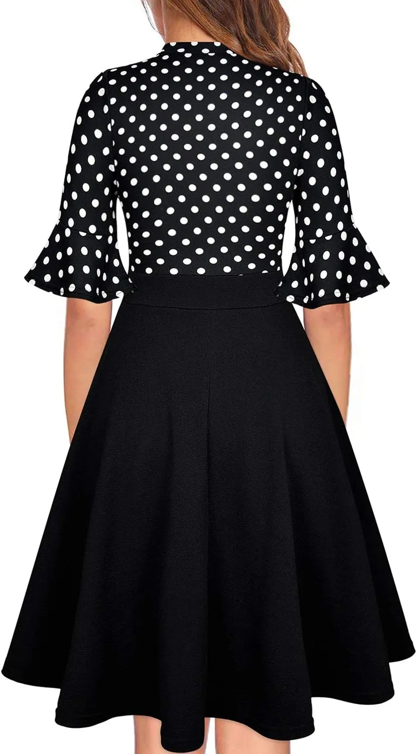 Women Summer Floral Ruffle Sleeve Wear to Work Church Wedding Guest Party Dresses