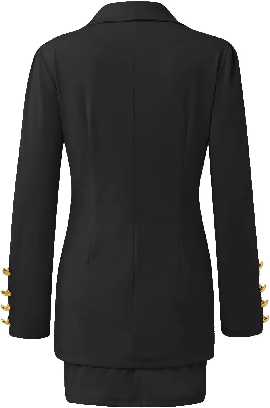 Women's 2 Piece Outfits Casual Solid Long Sleeve Suits Button Work Coat High Waist Blazer Jacket and Mini Skirt Set