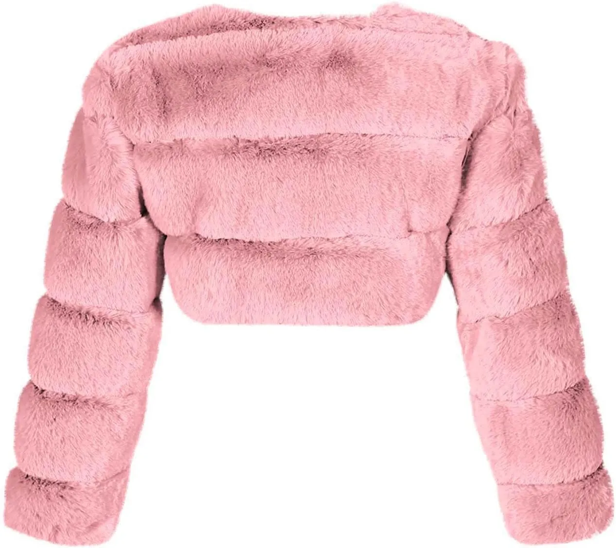 Women's 2024 Winter Coats Fleece Cropped Jacket Faux Fur Long Sleeve Cardigan Shaggy Warm Outerwear Fall Y2K Clothes