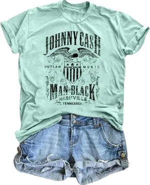 Women's Country Music Tshirt Vintage Concert Graphics Shirts Rock Band Tees Round Neck Short Sleeved Tops