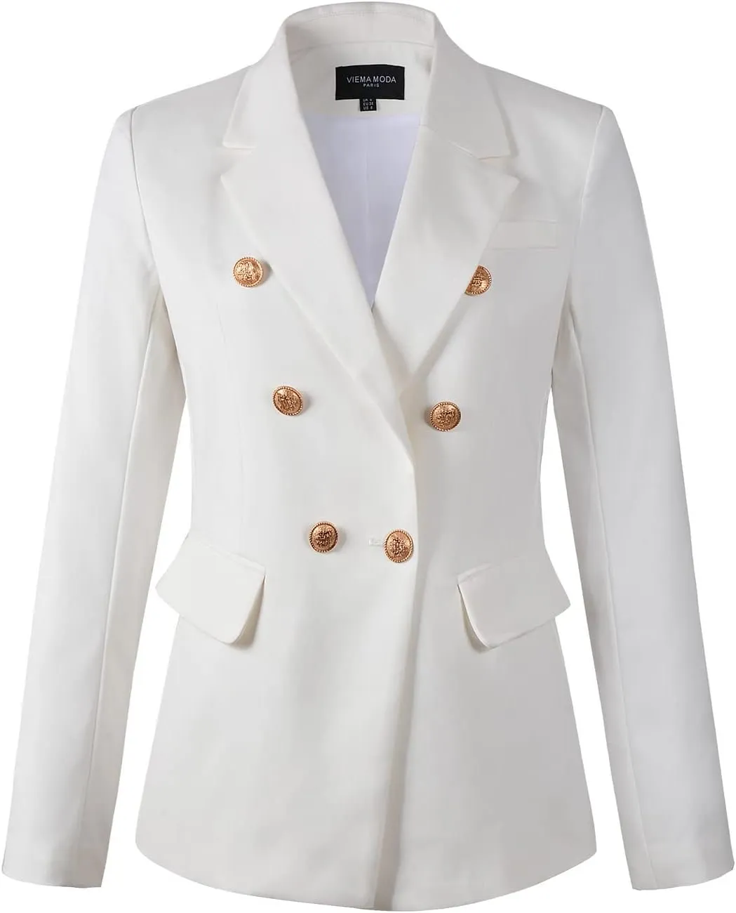 Womens Double Breasted Blazer Ladies Jacket Work Suit