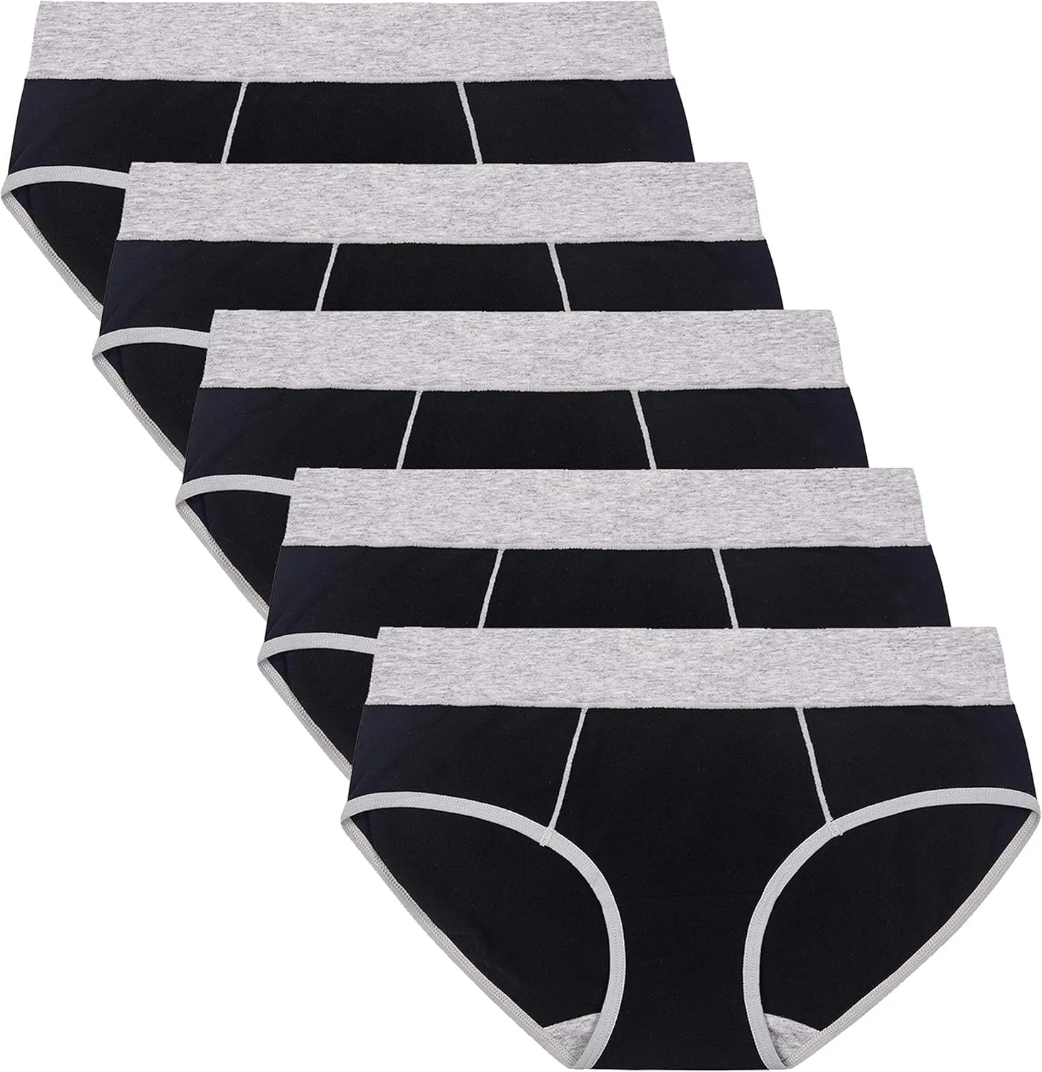 Womens Underwear Cotton Hipster Panties for Women Mid Rise Underwear Soft Full Coverage Briefs 5 Pack