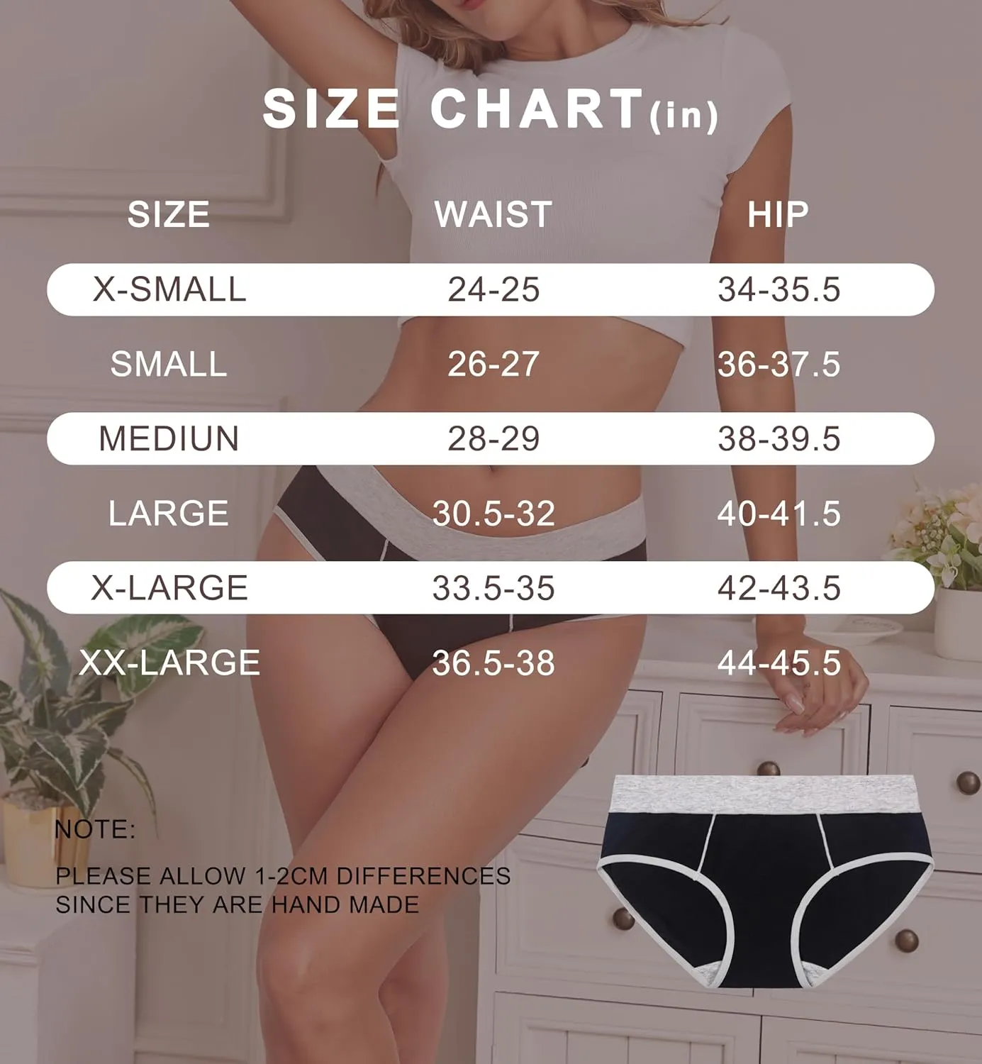 Womens Underwear Cotton Hipster Panties for Women Mid Rise Underwear Soft Full Coverage Briefs 5 Pack