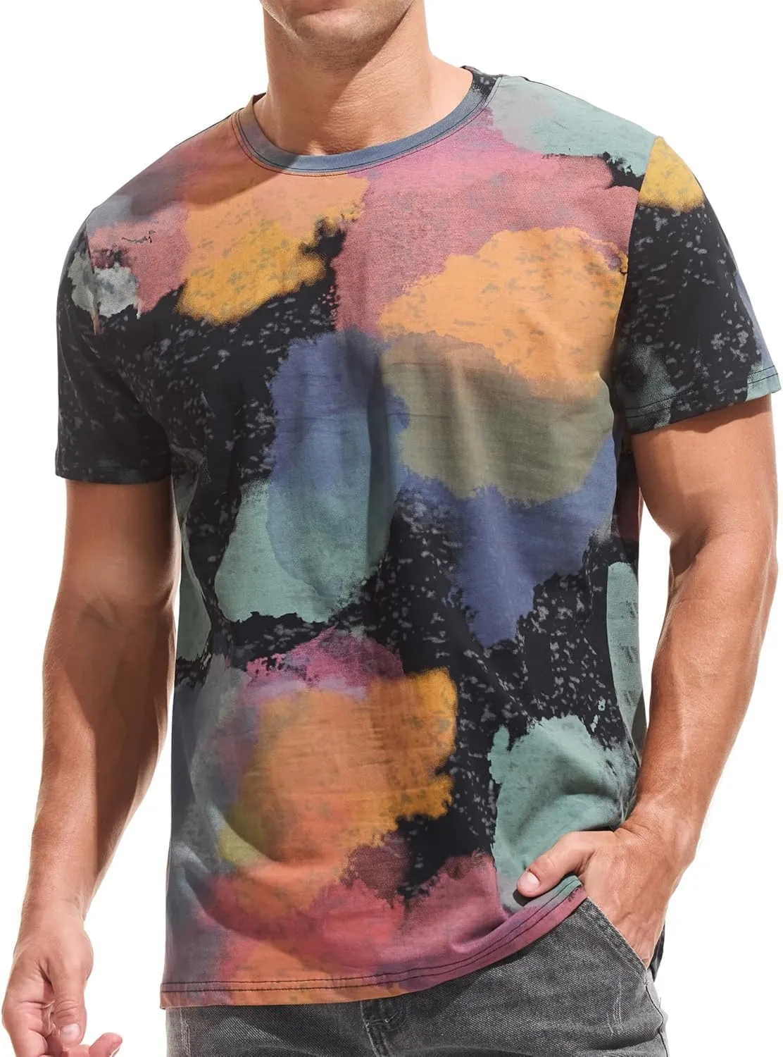 YININF Mens Hipster Hip Hop Short Sleeve Print T-Shirt Shirts Men