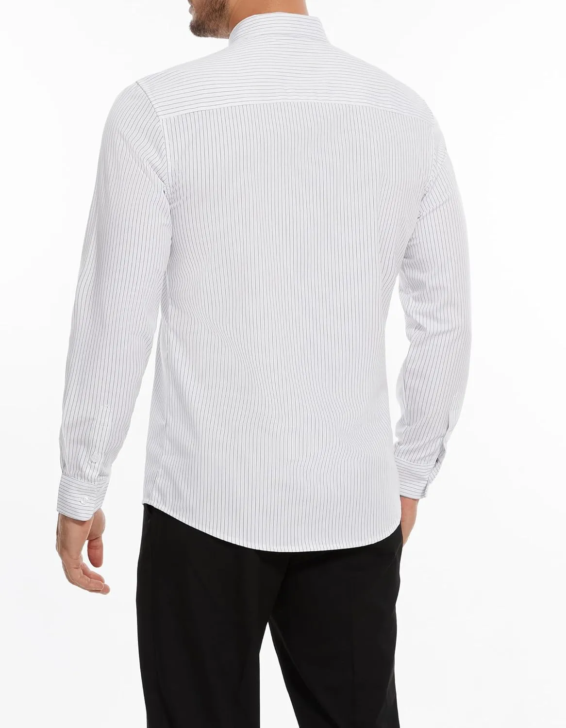 ZAFUL Mens Dress Shirts Slim Fit Button Down Long Sleeve Stretch Collared Shirt Cotton Wrinkle Free Button Up Mens Tops
