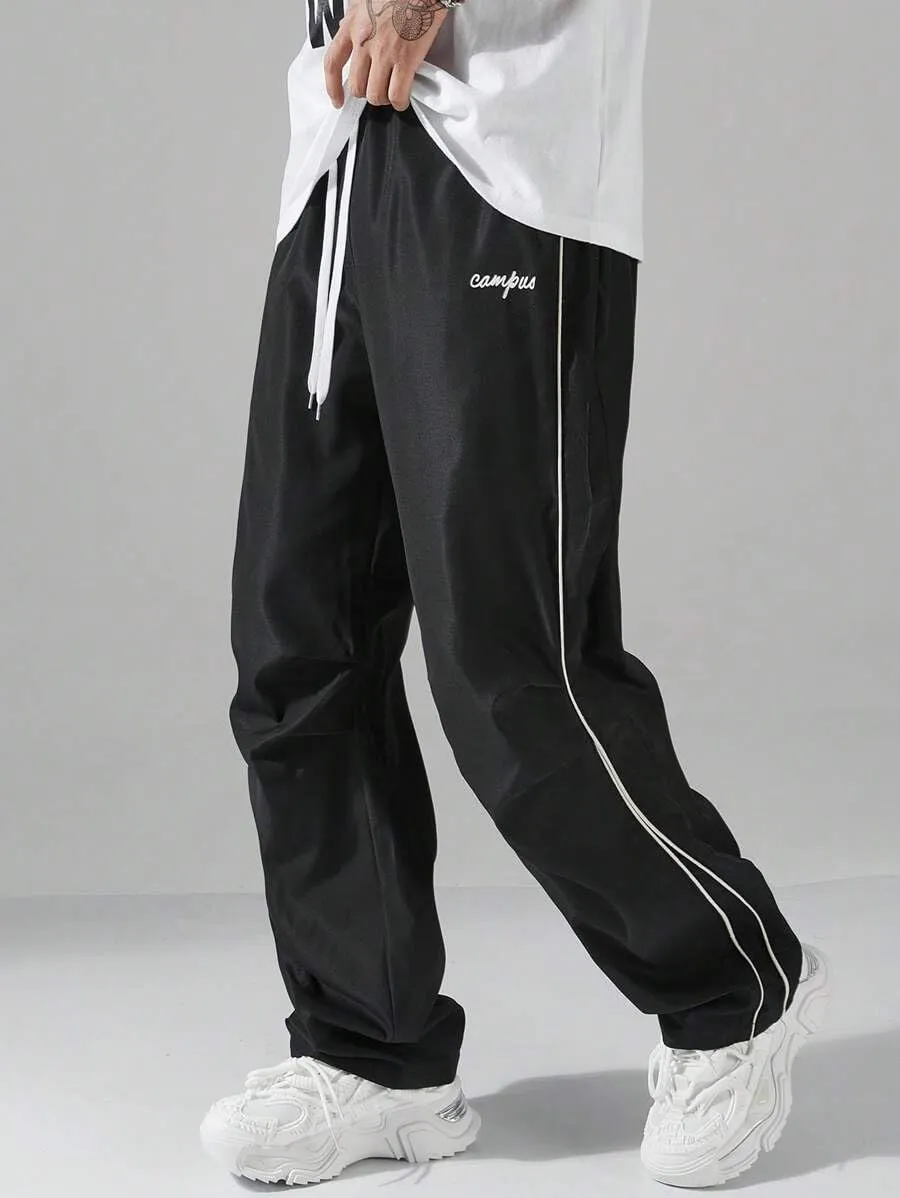 ZAFUL Men's Parachute Sweatpants Y2k Baggy Track Pants Drawstring Wide Leg Casual Trousers Streetwear