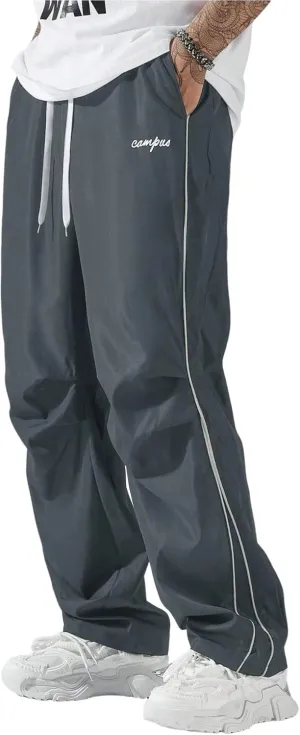 ZAFUL Men's Parachute Sweatpants Y2k Baggy Track Pants Drawstring Wide Leg Casual Trousers Streetwear