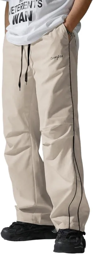 ZAFUL Men's Parachute Sweatpants Y2k Baggy Track Pants Drawstring Wide Leg Casual Trousers Streetwear
