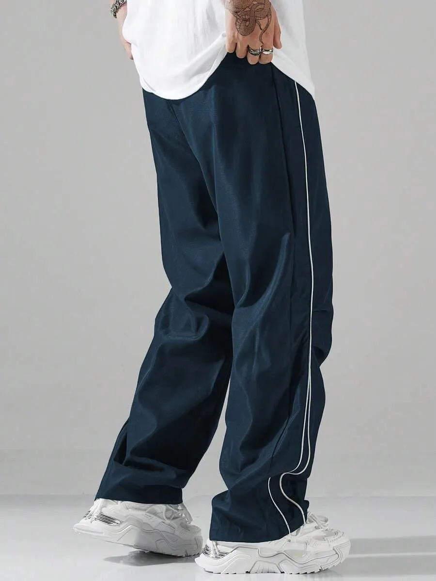ZAFUL Men's Parachute Sweatpants Y2k Baggy Track Pants Drawstring Wide Leg Casual Trousers Streetwear