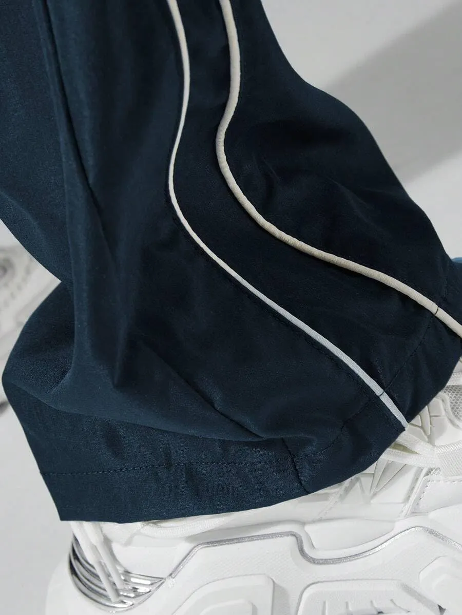 ZAFUL Men's Parachute Sweatpants Y2k Baggy Track Pants Drawstring Wide Leg Casual Trousers Streetwear