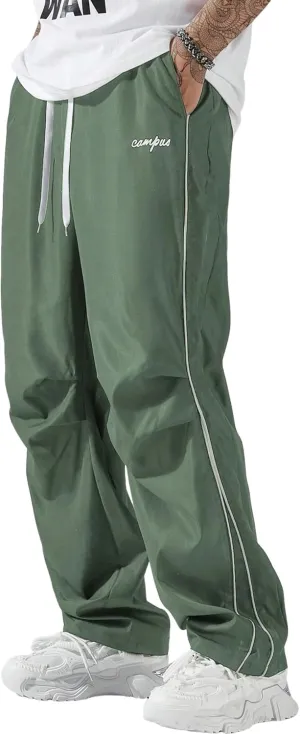 ZAFUL Men's Parachute Sweatpants Y2k Baggy Track Pants Drawstring Wide Leg Casual Trousers Streetwear