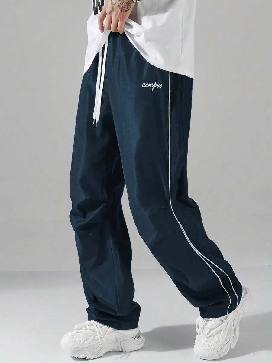 ZAFUL Men's Parachute Sweatpants Y2k Baggy Track Pants Drawstring Wide Leg Casual Trousers Streetwear